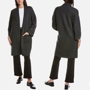 J.McLaughlin Marjorie Charcoal Gray Boiled Wool Cardigan